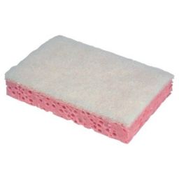 TAMPON EPONGE A RECURER ROSE ET BLANC - PAQUET DE 10