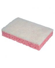 TAMPON EPONGE A RECURER ROSE ET BLANC - PAQUET DE 10