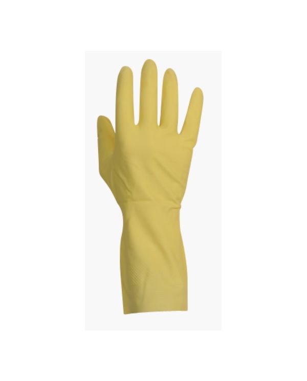 GANTS MENAGE LATEX FLOQUE COTON TAILLE S - 1 PAIRE