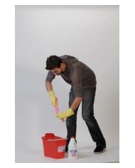 GANTS MENAGE LATEX FLOQUE COTON TAILLE L - 1 PAIRE