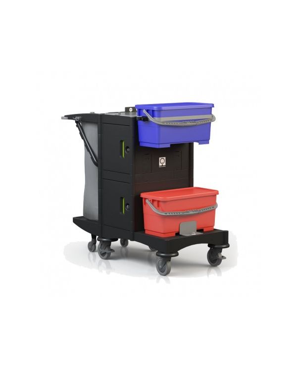 CHARIOT DE LAVAGE 2 SEAUX SANS PRESSE + PANIER PRODUIT