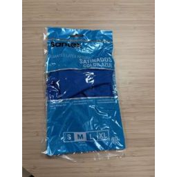 GANTS MENAGE LATEX FLOQUE COTON TAILLE L - 1 PAIRE
