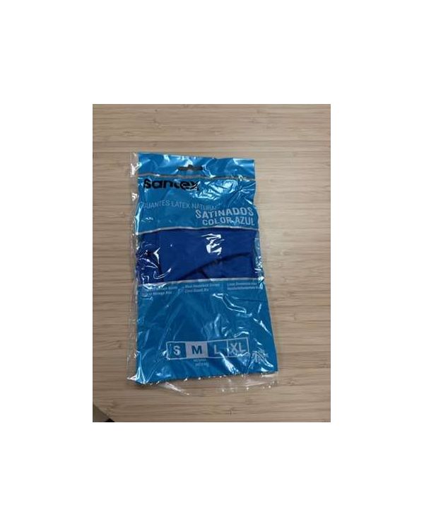 GANTS LATEX BLEUS SUPPORT JERSEY COTON TAILLE L - 1 PAIRE
