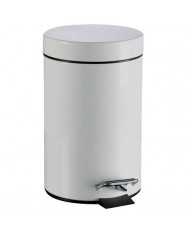 POUBELLE METAL 30 LITRES BLANCHE A PEDALE