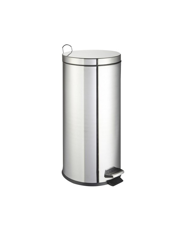 POUBELLE METAL 30 LITRES BLANCHE A PEDALE
