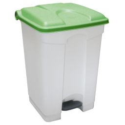 CONTAINER A PEDALE PLASTIQUE 45L COUVERCLE VERT