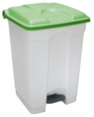 CONTAINER A PEDALE PLASTIQUE 45L COUVERCLE VERT