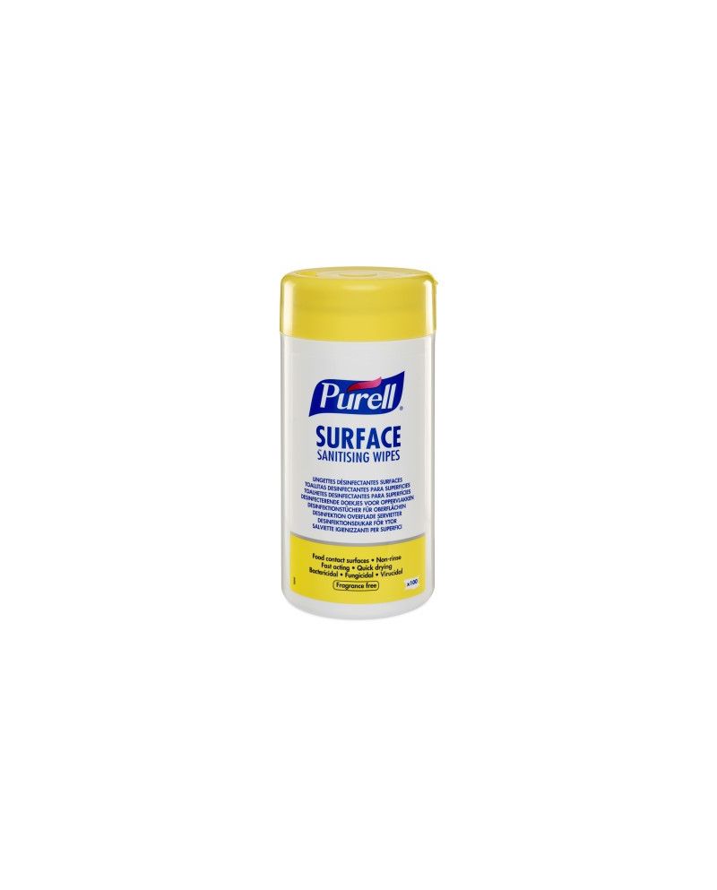 PURELL® Lingettes Antimicrobiennes Mains & Surfaces, Seau de 450